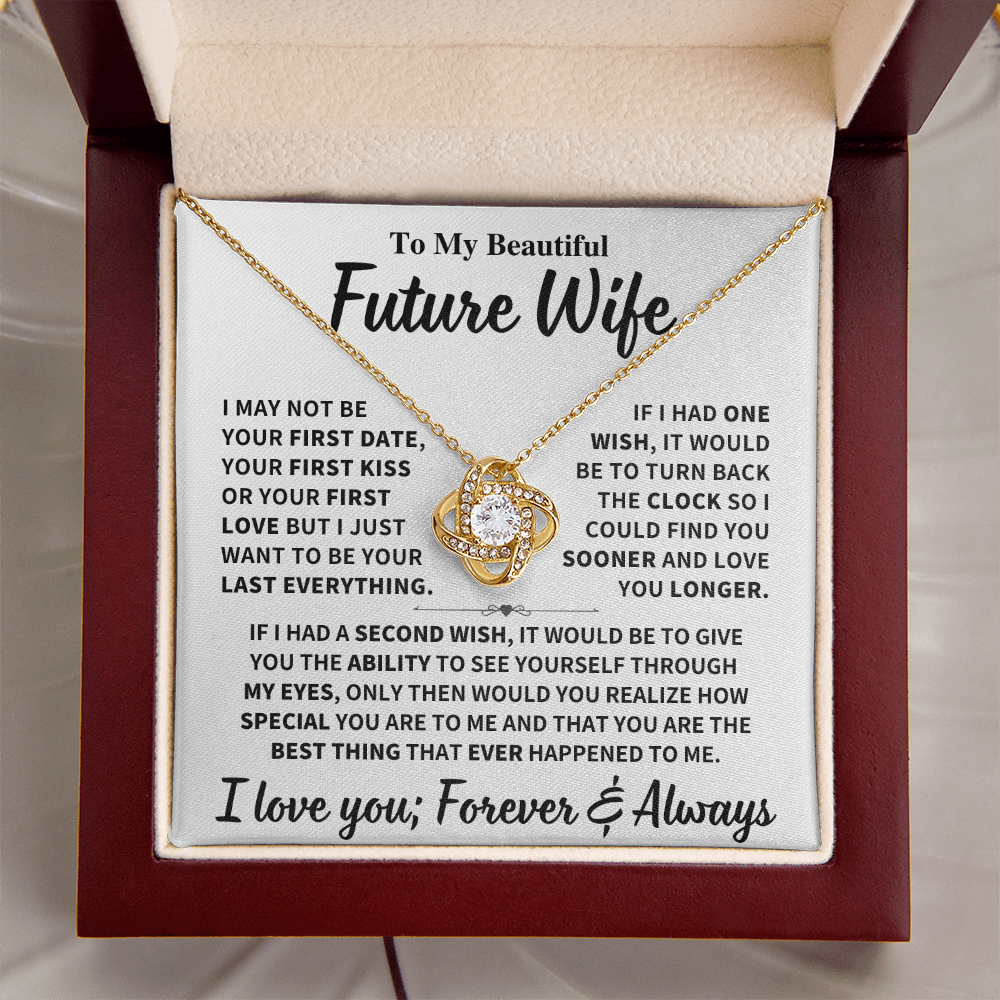 Future Wife Gift, "Forever & Always", Knot Necklace