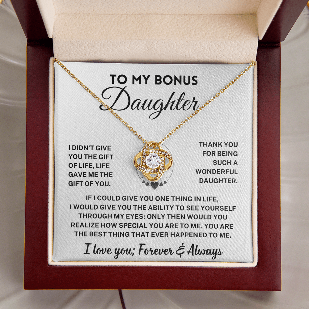 Bonus Daughter Gift, "Forever & Always", Knot Necklace