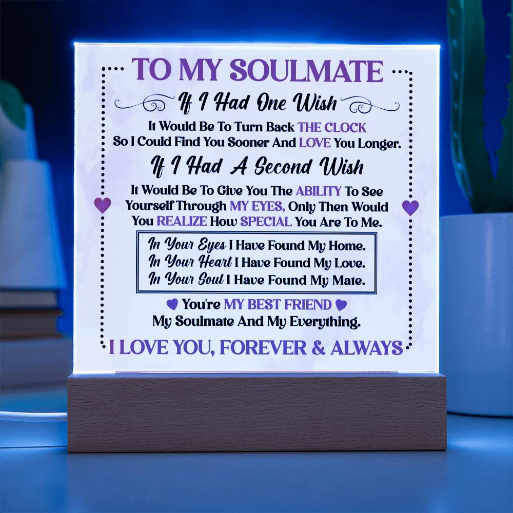 Soulmate Gift- My Best Friend, My Everything- Square Acrylic Plaque
