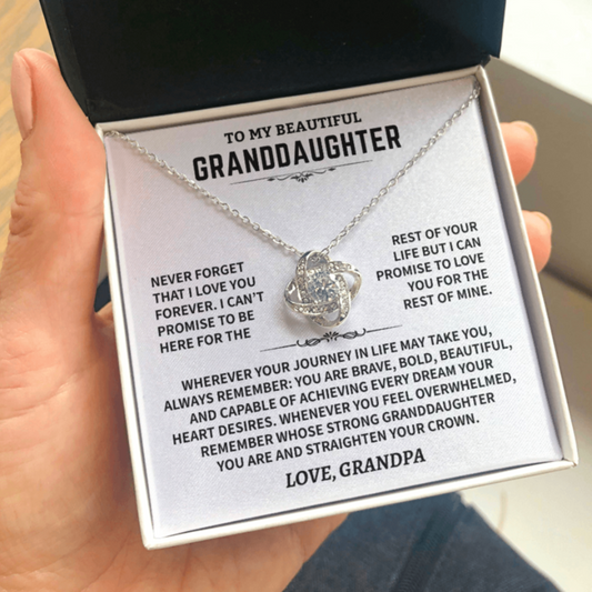 Gift For Granddaughter From Grandpa, "Never Forget That I Love You"