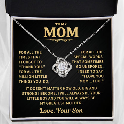 Gift For Mom From Son, "Thank You Necklace Gift"
