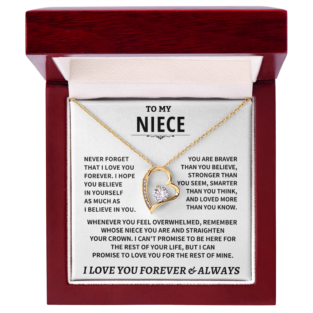 To My Niece Necklace – Inspirational Gift for Niece | Love You Forever Jewelry from Aunt or Uncle