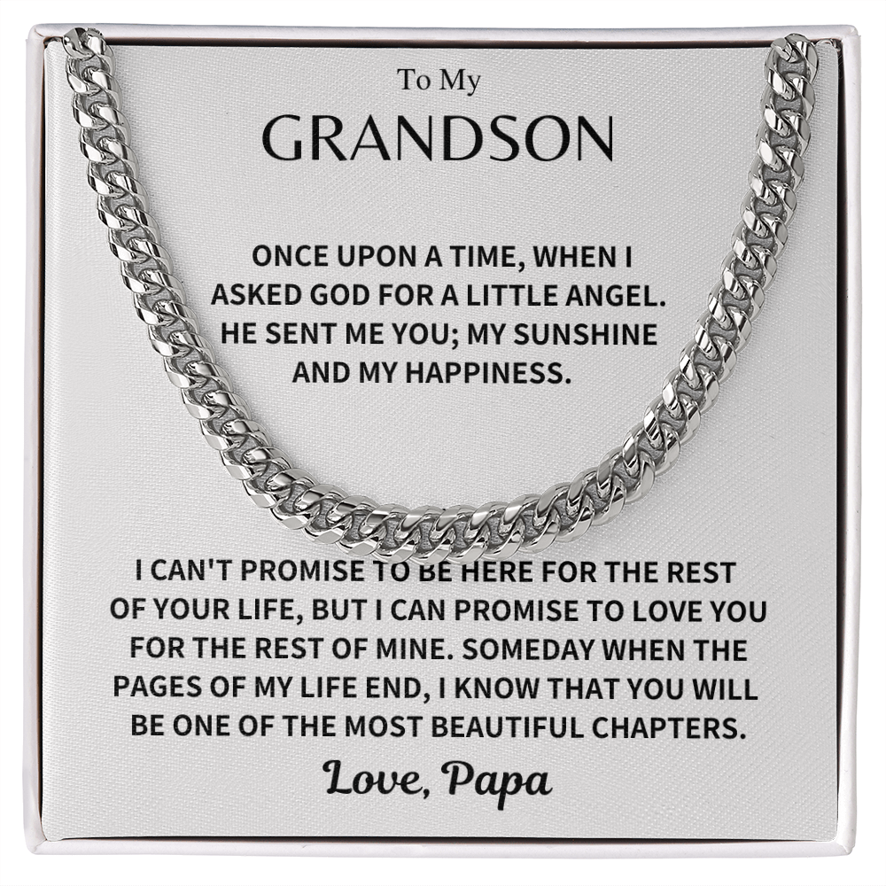 Grandson Gift, Cuban Chain - Love, Papa
