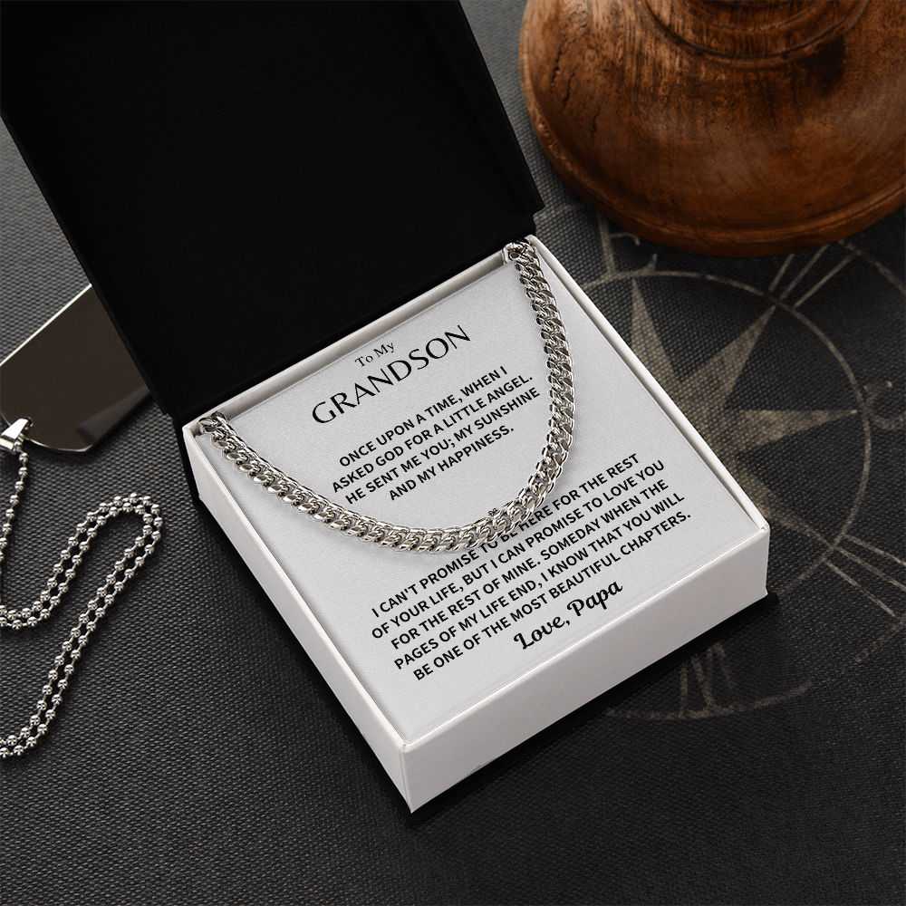 Grandson Gift, Cuban Chain - Love, Papa