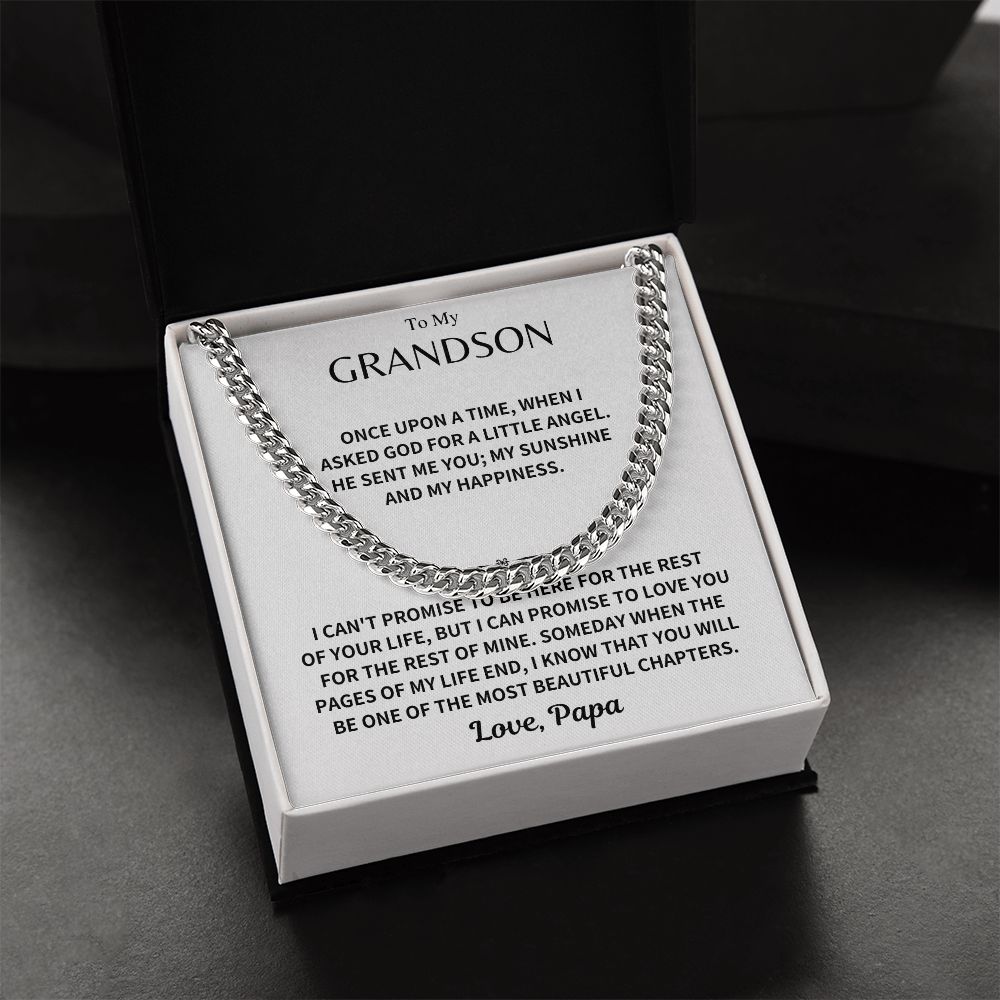 Grandson Gift, Cuban Chain - Love, Papa