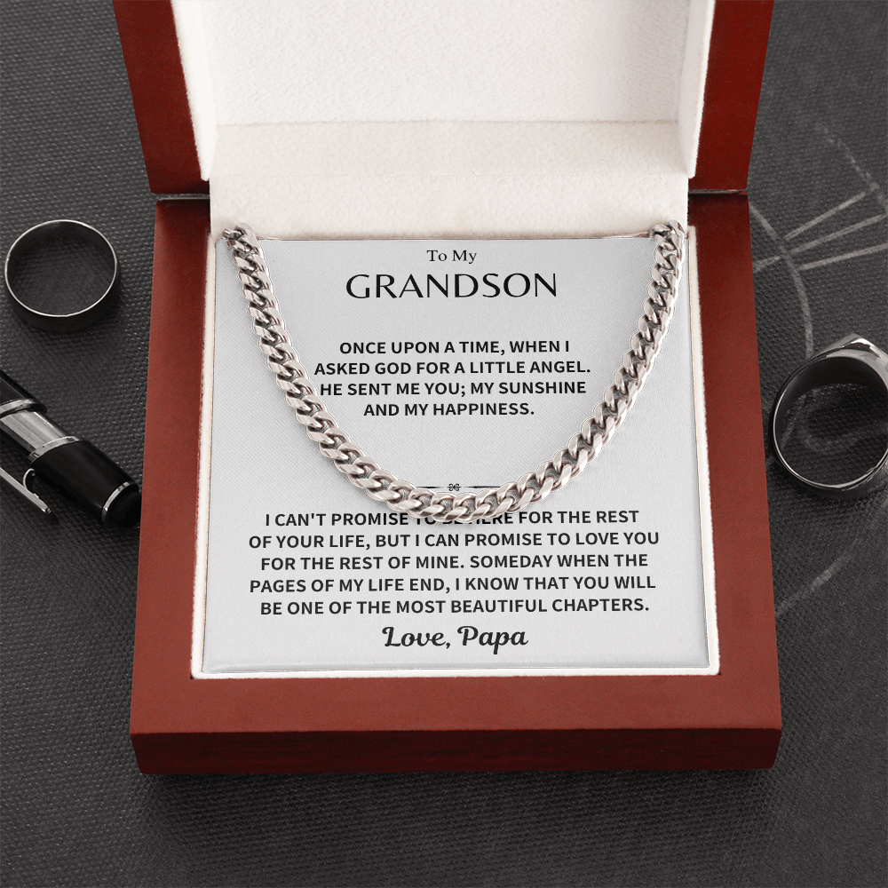 Grandson Gift, Cuban Chain - Love, Papa