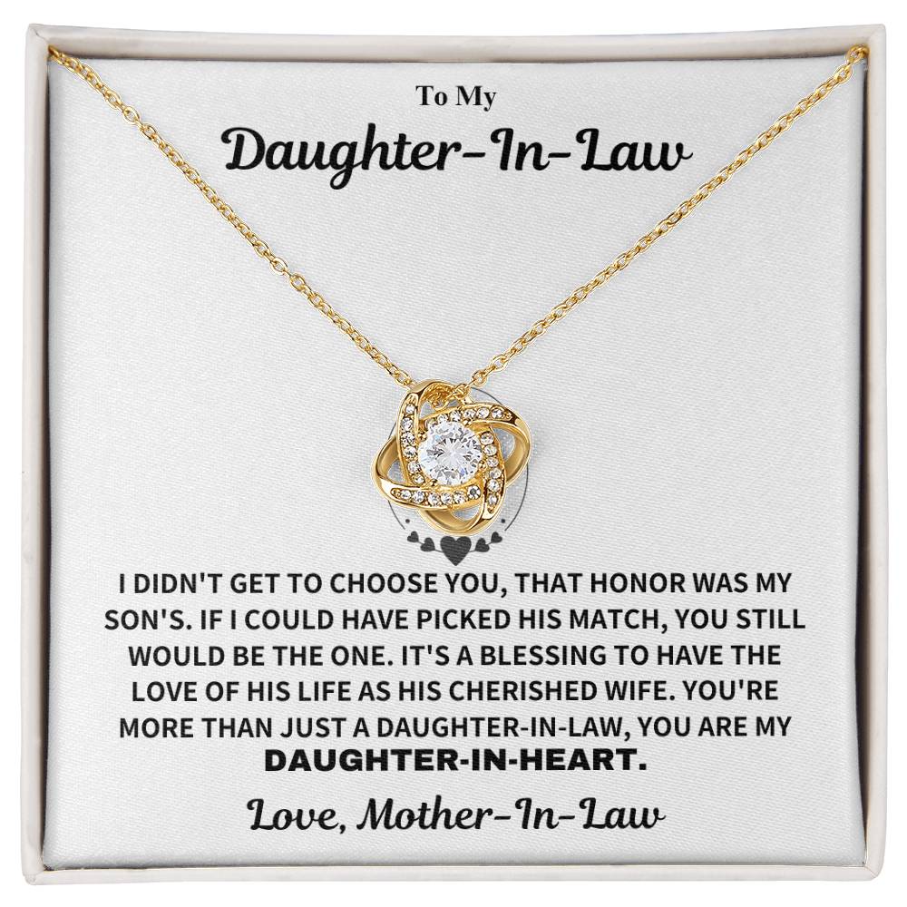 Daughter-In-Law Gift From Mother-in-Law, "Daughter In Heart Necklace Gift"