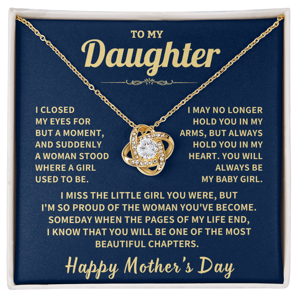 Daughter Gift,"Beautiful Chapters", Knot Necklace