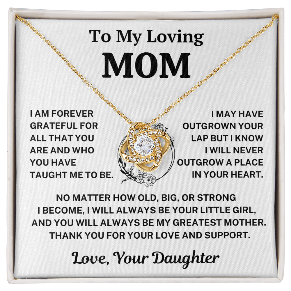 Mom Gift From Daughter,"Forever Grateful", Knot Necklace