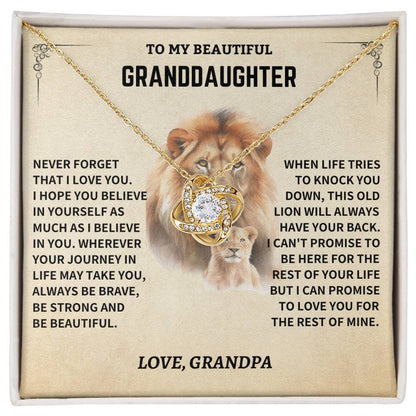 Gift For Granddaughter From Grandpa, "Never Forget How Much I Love You," Necklace