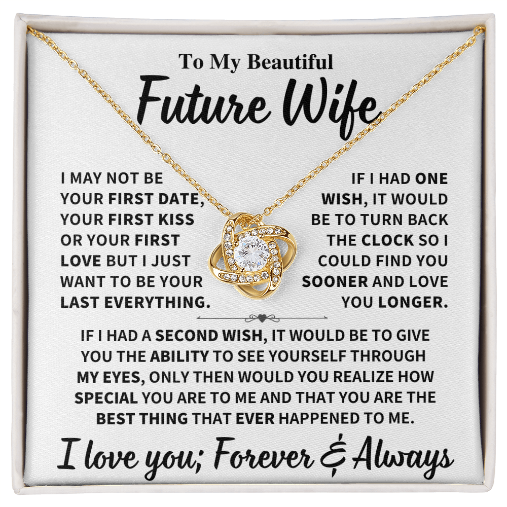 Future Wife Gift, "Forever & Always", Knot Necklace