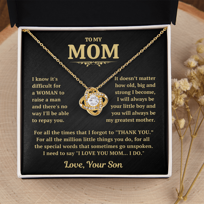 Thank You Mom Necklace Gift From Son