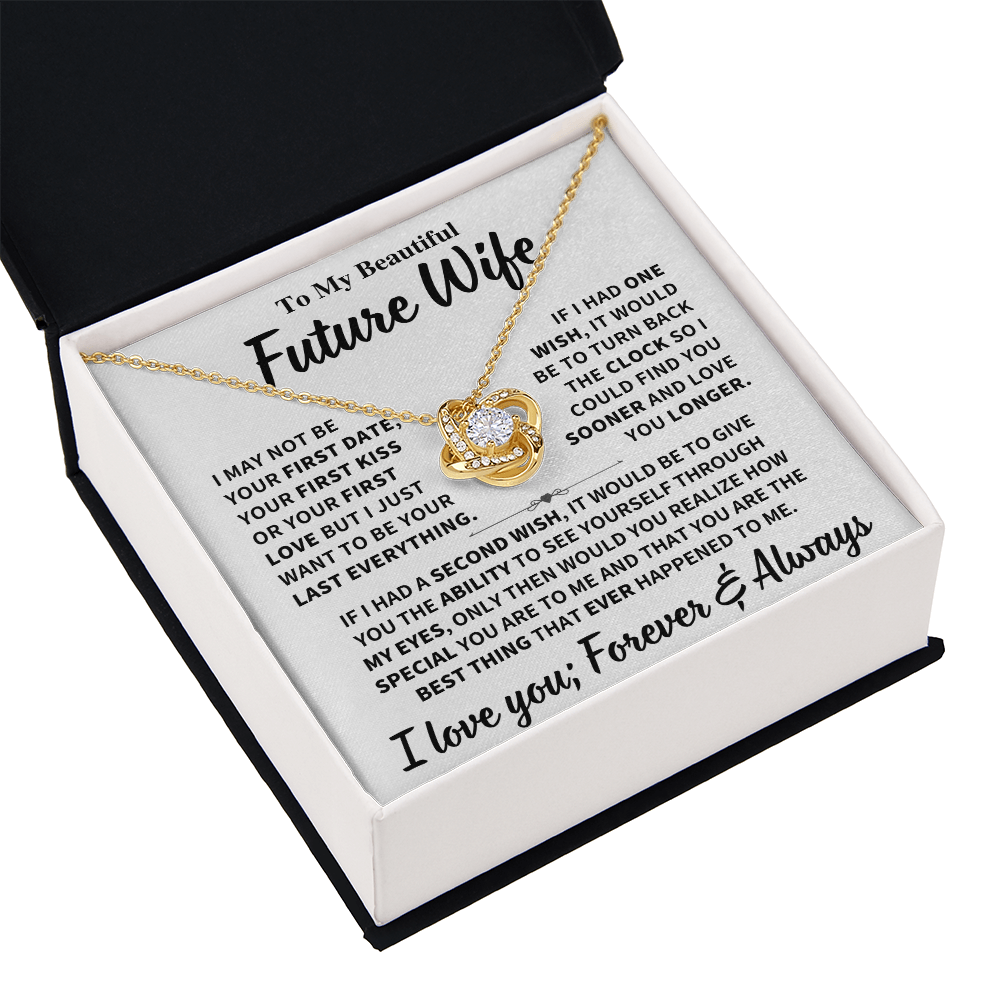 Future Wife Gift, "Forever & Always", Knot Necklace