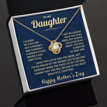 Daughter Gift,"Beautiful Chapters", Knot Necklace