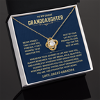 Great Granddaughter Gift From Great-Grandpa,"Never Forget",Knot Necklace