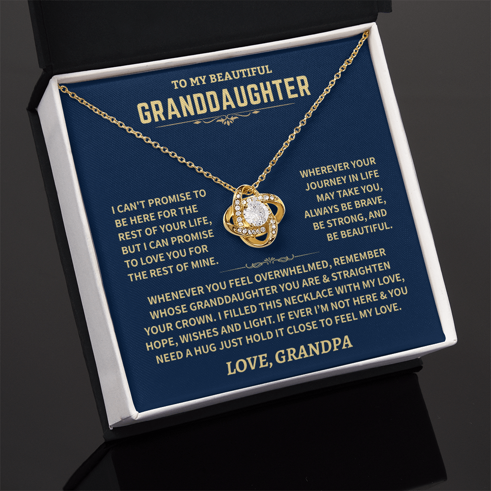 Granddaughter Gift From Grandpa, Knot Necklace
