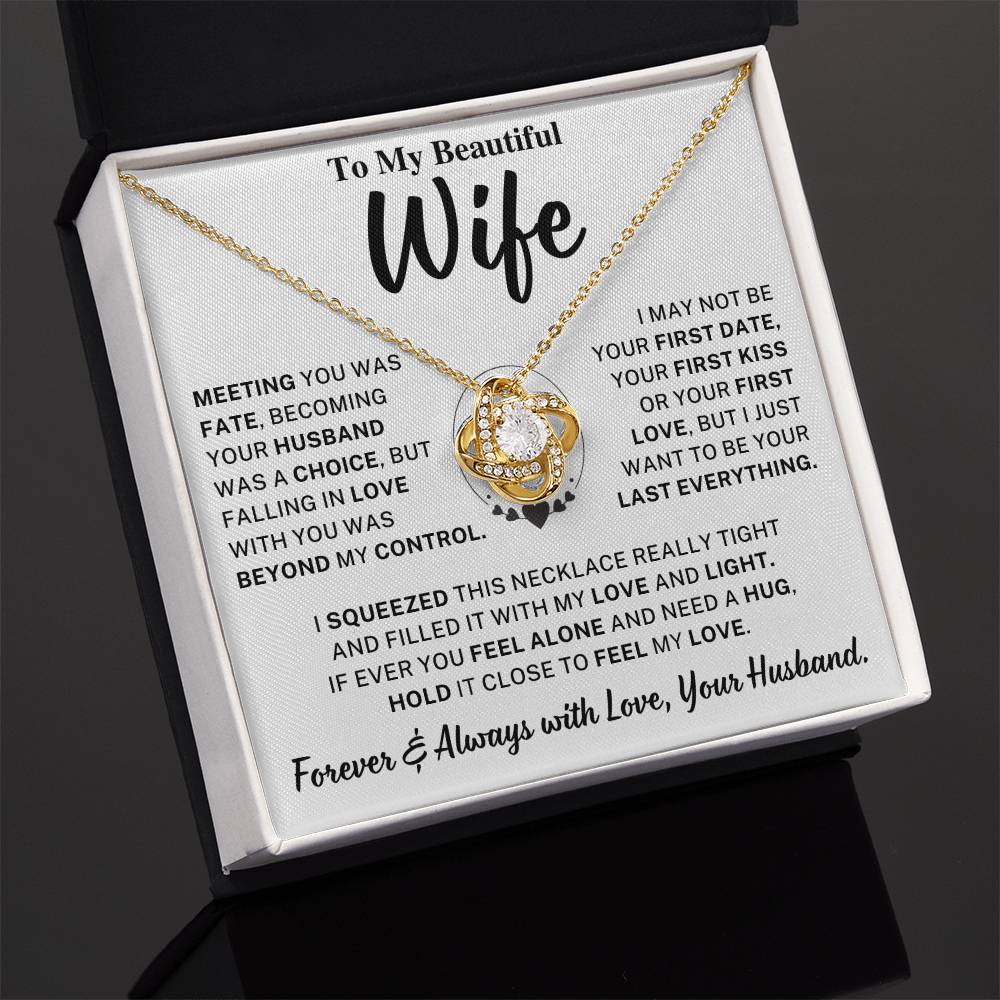Wife Gift, "Meeting you was fate" Knot Necklace