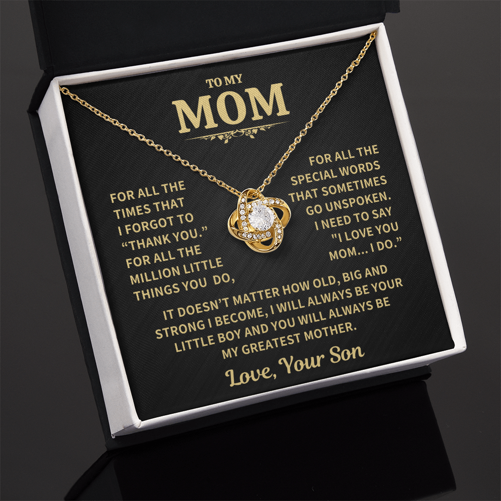 Gift For Mom From Son, "Thank You Necklace Gift"