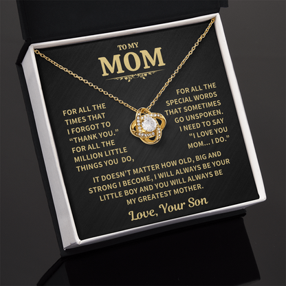 Gift For Mom From Son, "Thank You Necklace Gift"