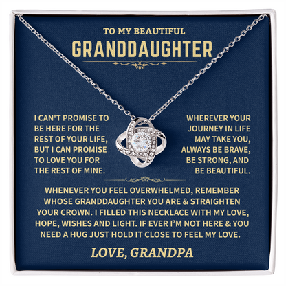 Granddaughter Gift From Grandpa, Knot Necklace