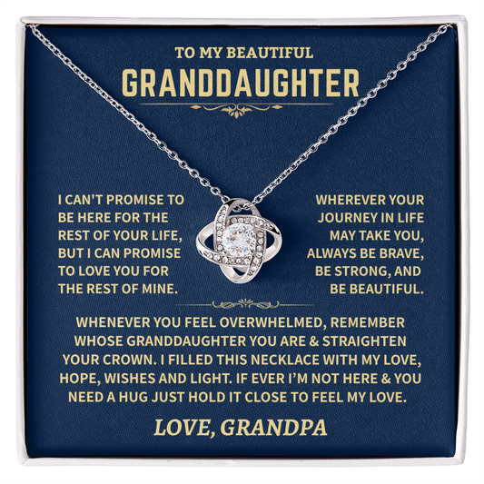 Granddaughter Gift From Grandpa, Knot Necklace