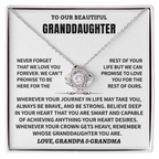 Granddaughter Gift From Grandpa & Grandma,"Never Forget", Knot Necklace
