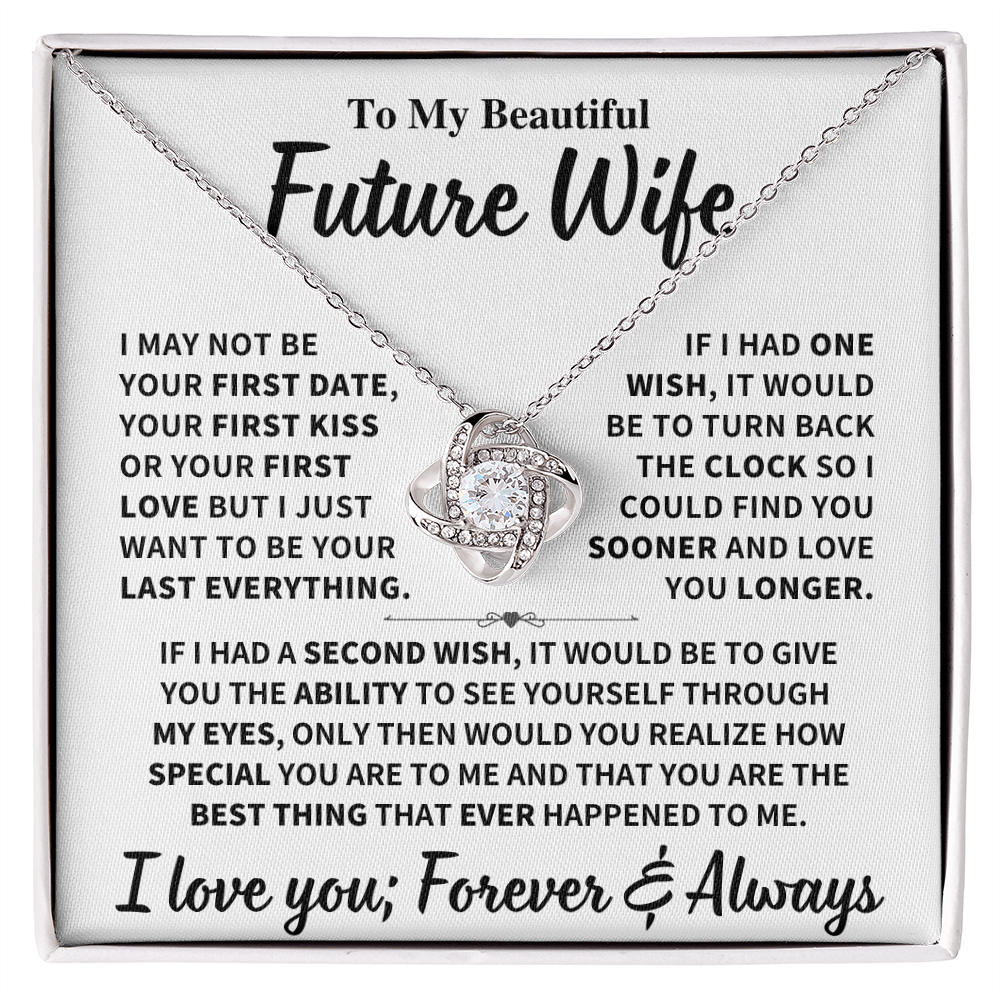 Future Wife Gift, "Forever & Always", Knot Necklace