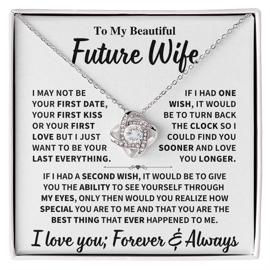 Future Wife Gift, "Forever & Always", Knot Necklace
