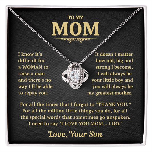 Thank You Mom Necklace Gift From Son