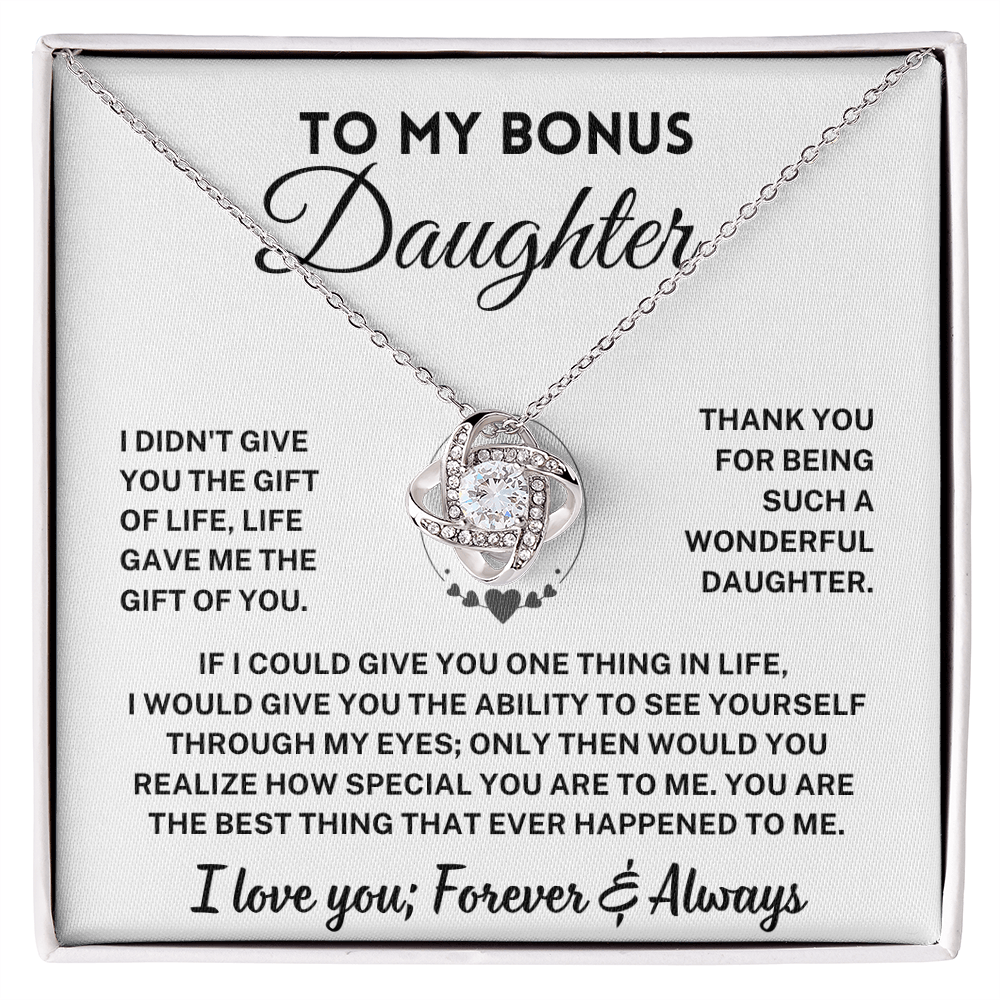 Bonus Daughter Gift, "Forever & Always", Knot Necklace