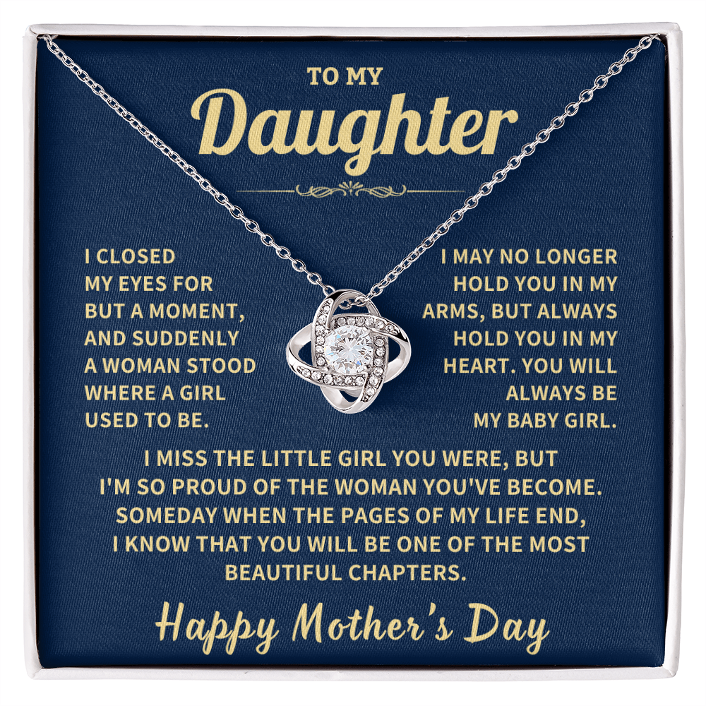 Daughter Gift,"Beautiful Chapters", Knot Necklace