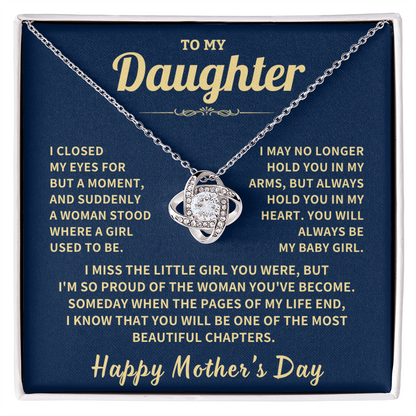 Daughter Gift,"Beautiful Chapters", Knot Necklace