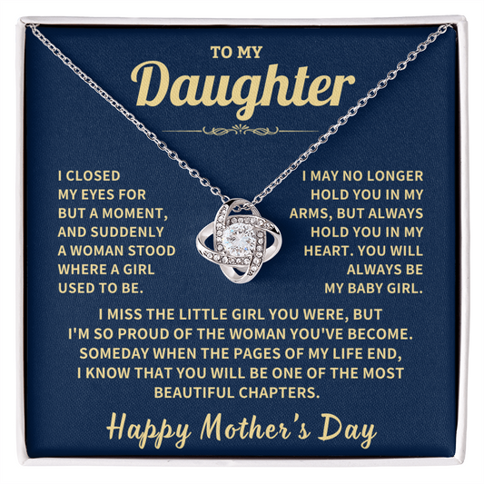 Daughter Gift,"Beautiful Chapters", Knot Necklace