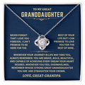 Great Granddaughter Gift From Great-Grandpa,"Never Forget",Knot Necklace