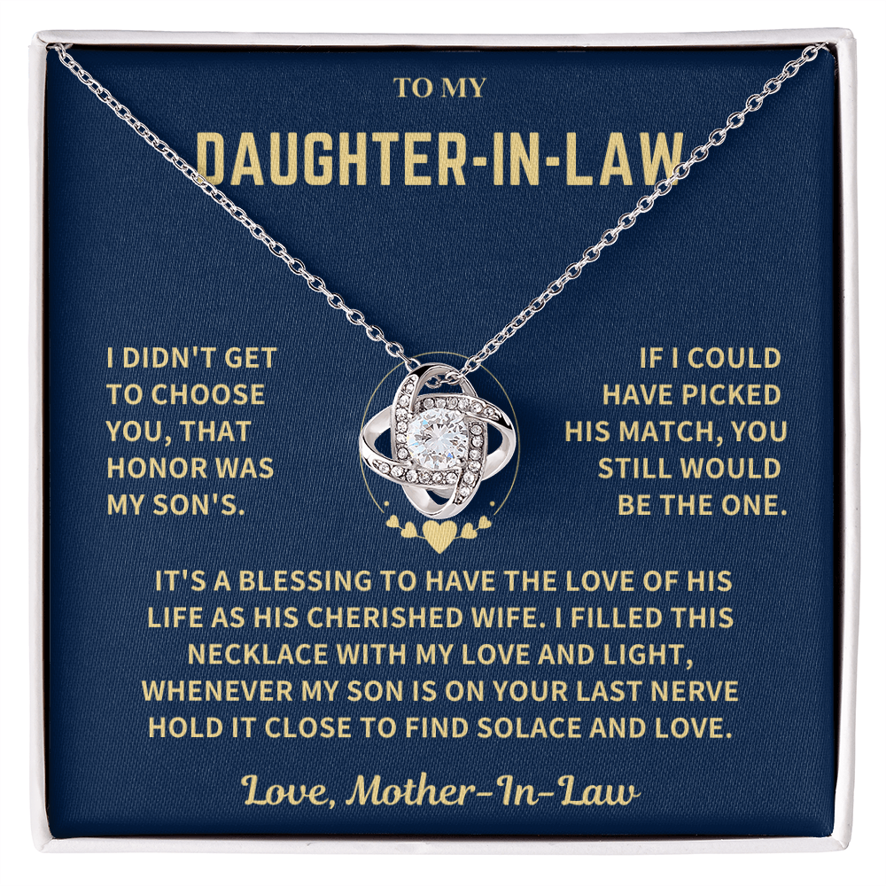 Daughter-In-Law Gift, "Filled With Love", Knot Necklace