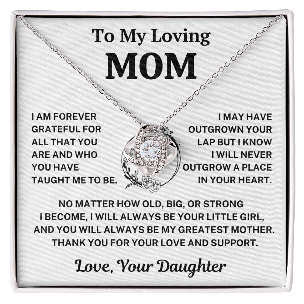 Mom Gift From Daughter,"Forever Grateful", Knot Necklace