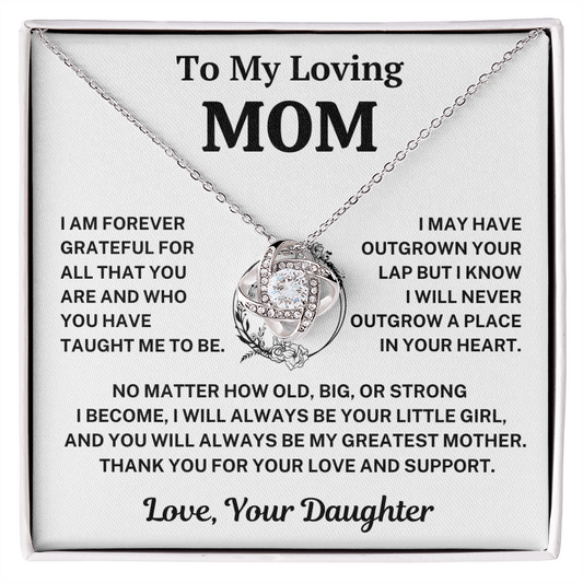 Mom Gift From Daughter,"Forever Grateful", Knot Necklace