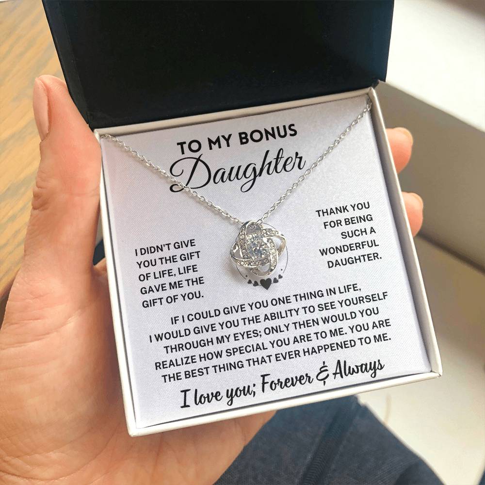 Bonus Daughter Gift, "Forever & Always", Knot Necklace
