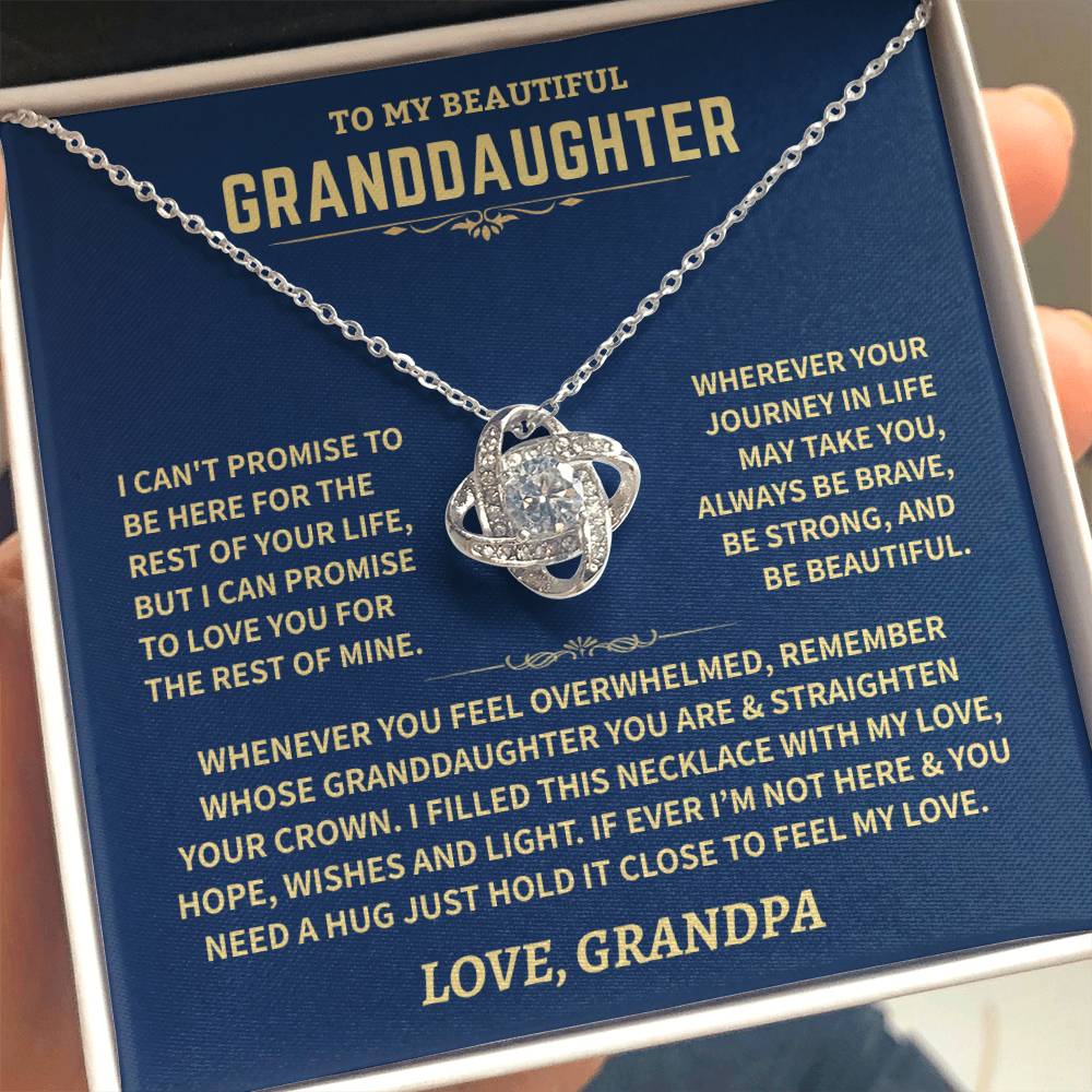 Granddaughter Gift From Grandpa, Knot Necklace