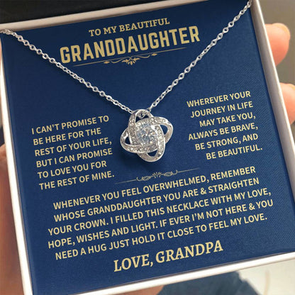 Granddaughter Gift From Grandpa, Knot Necklace