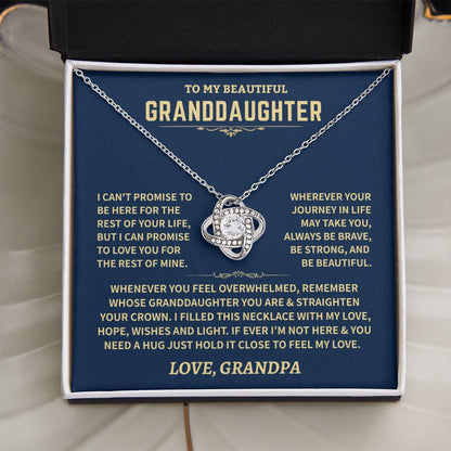 Granddaughter Gift From Grandpa, Knot Necklace