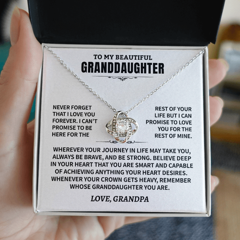 To My Granddaughter Gift From Grandpa, "Never Forget That I Love You"