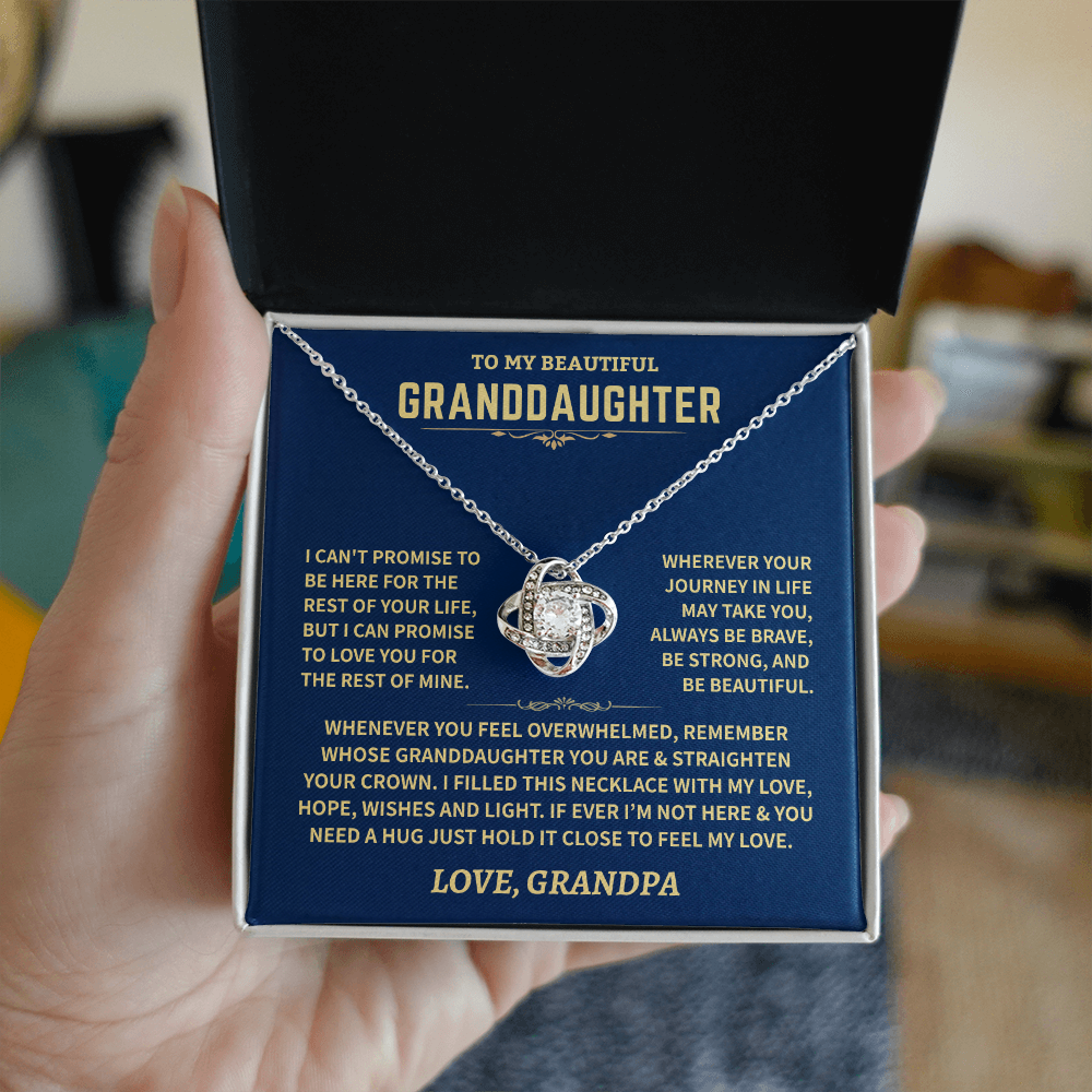 Granddaughter Gift From Grandpa, Knot Necklace