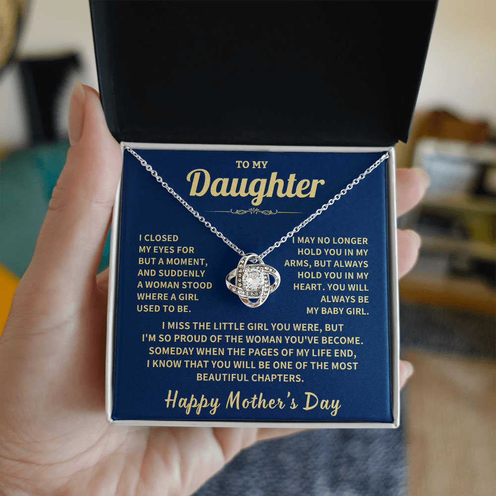 Daughter Gift,"Beautiful Chapters", Knot Necklace