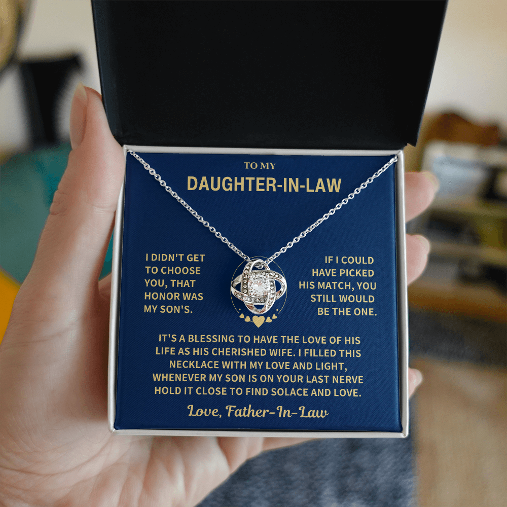 Daughter In Law  From Father In Law, "I Didn't Get To Choose You" Knot Necklace