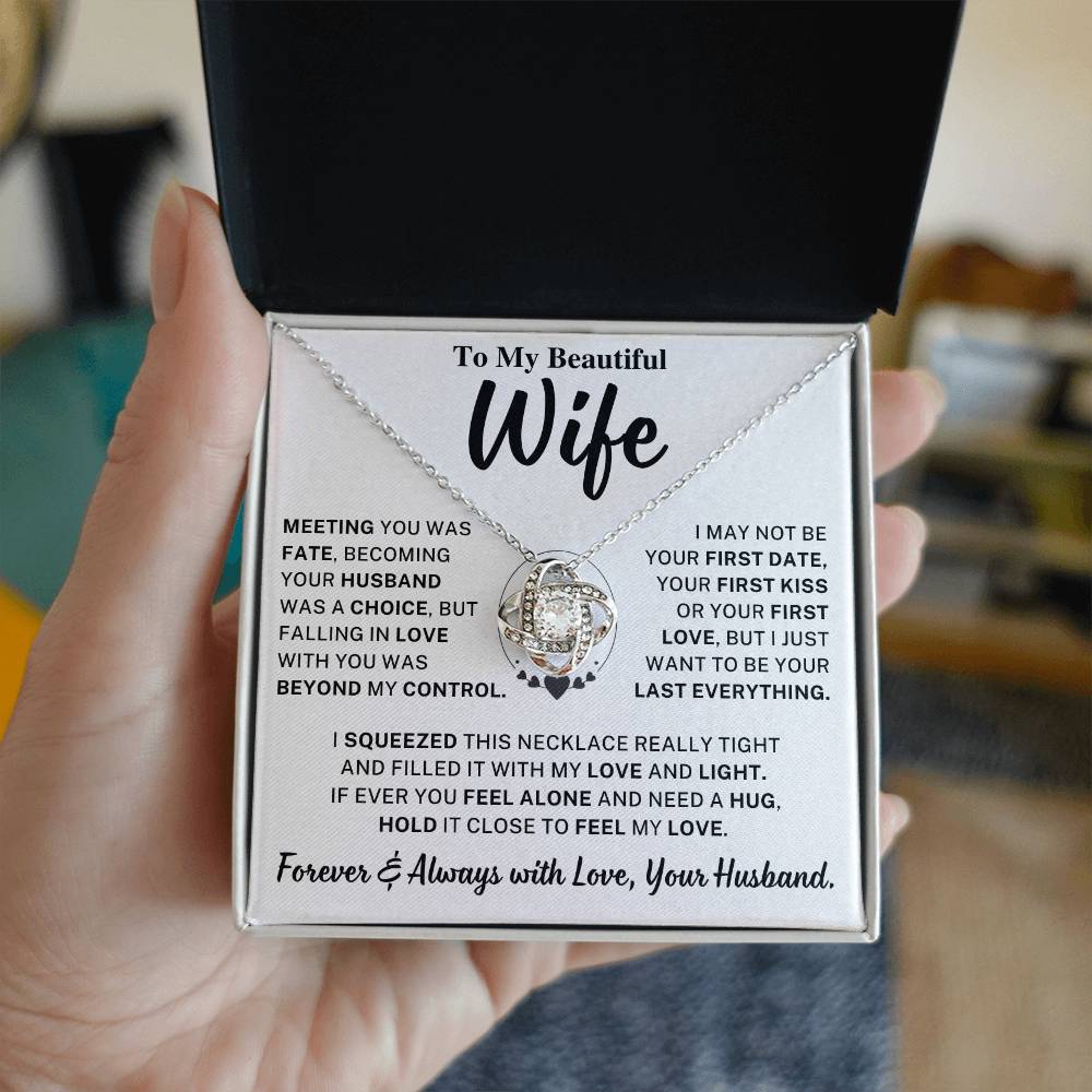 Wife Gift, "Meeting you was fate" Knot Necklace