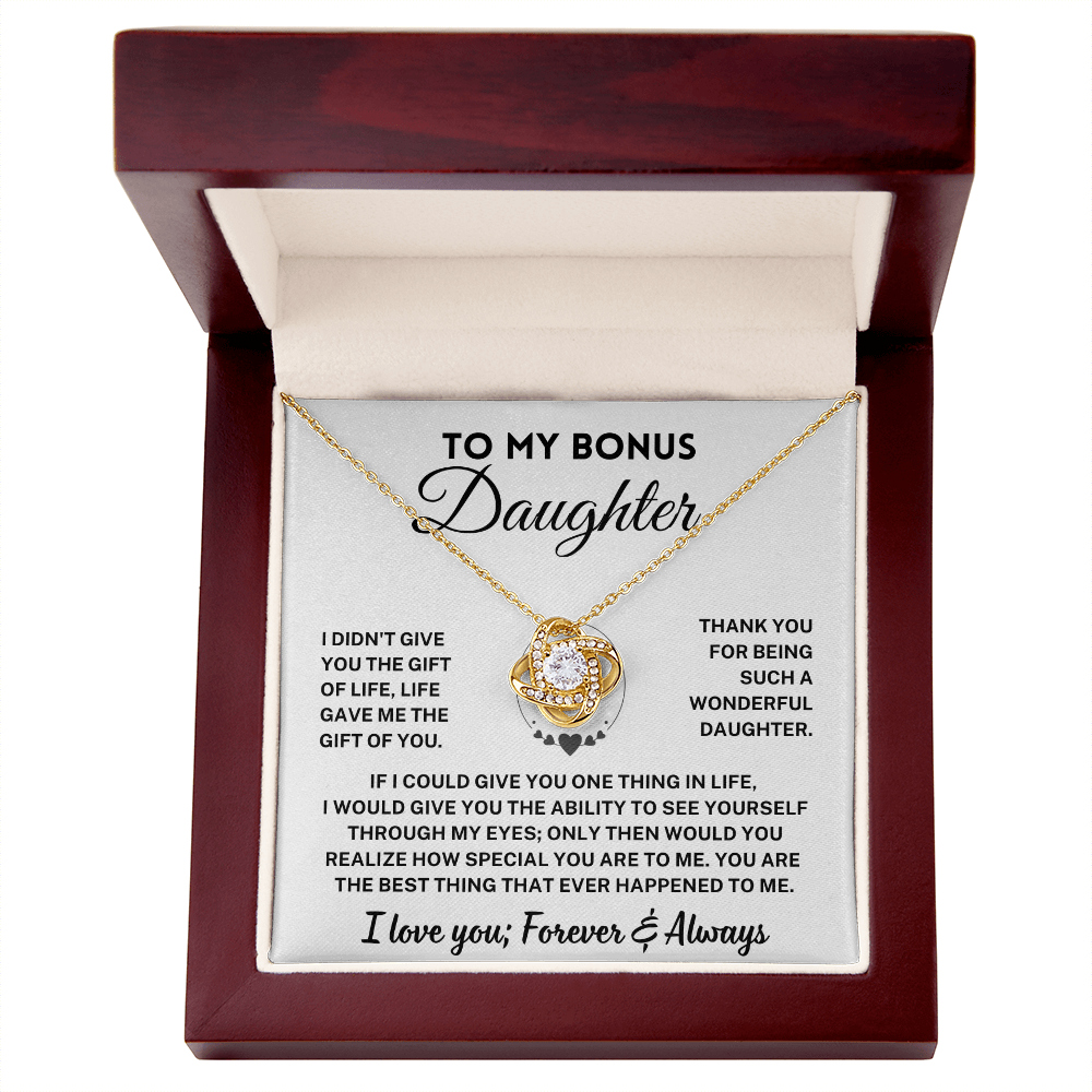 Bonus Daughter Gift, "Forever & Always", Knot Necklace