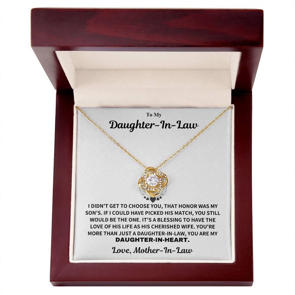 Daughter-In-Law Gift From Mother-in-Law, "Daughter In Heart Necklace Gift"