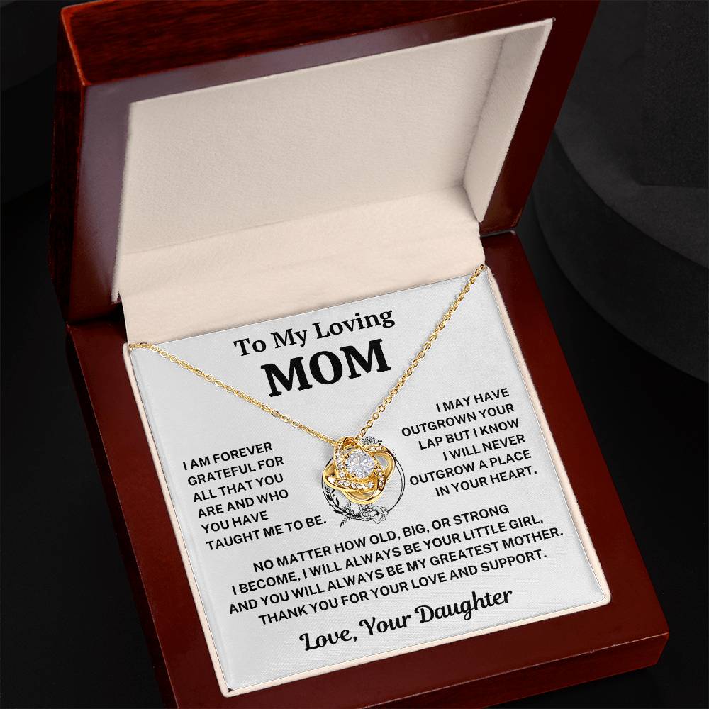 Mom Gift From Daughter,"Forever Grateful", Knot Necklace