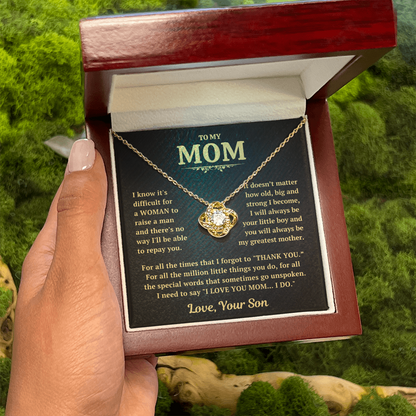 Thank You Mom Necklace Gift From Son